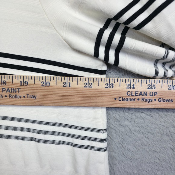 J Jill Top Womens Plus Size 2X White V Neck‎ Striped Wearever Collection Flowy - Picture 5 of 11
